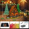 MOULD KING 16053 Streetview Baustein Die MOC Weihnachtshütte im Wald mit Led-Teilen Modell Spielzeug Kinder Weihnachtsgeschenke