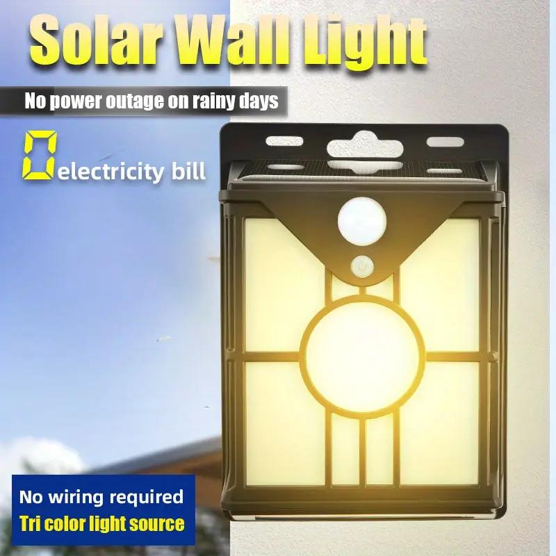Waterproof Solar Sensor Light, Intelligent Sensing, No Power Outage In Rainy Days, Suitable for Safe Lighting In Courtyards, Gardens, Fences, Lanes