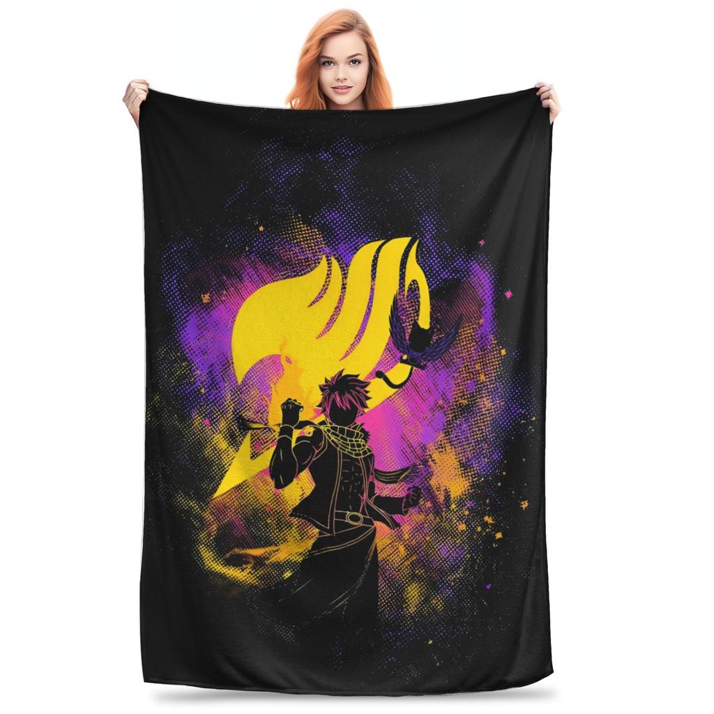 Fairy Tail Knitted Blanket Flannel  Super Soft Throw Blankets for Outdoor Travel Bedspread