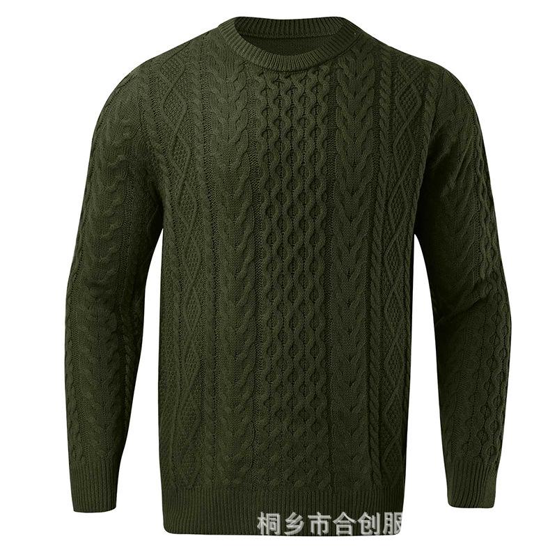 

Pink Sweater for Men 2025 Winter New Slim-fit Pullover Knitted Cable-knit Sweater XXL армия зеленый