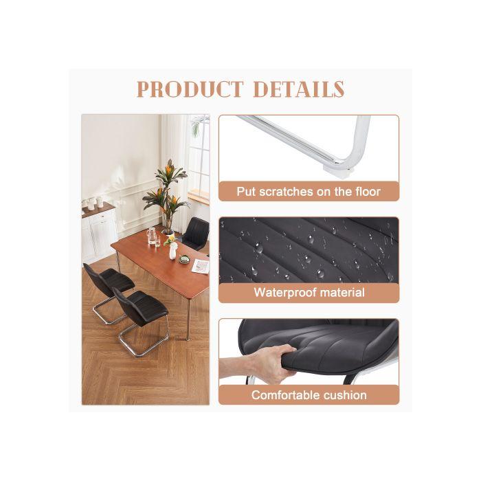 Chaises de cuisine - MUVOE - Lot de 2 - Noir - Mousse haute densité - Style contemporain