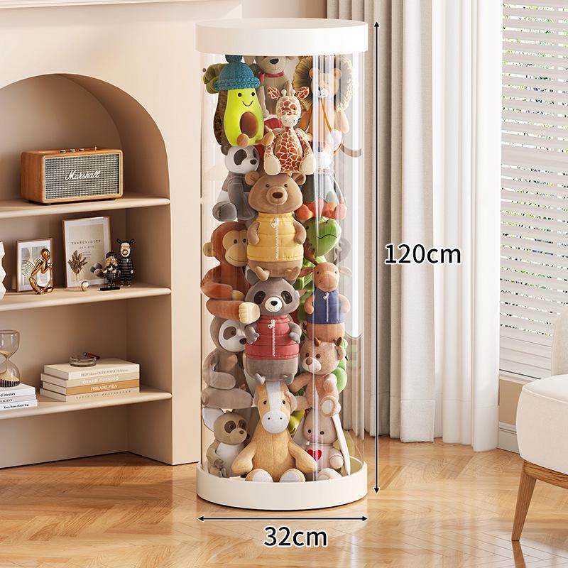 Large Capacity Transparent Toy Storage Bucket for Dolls and Plush Toys
