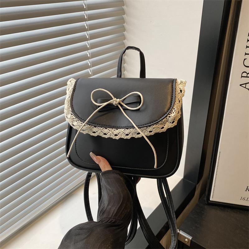 2025 Sweet lace stylish simple design bow foreign casual shoulder crossbody portable small square bag