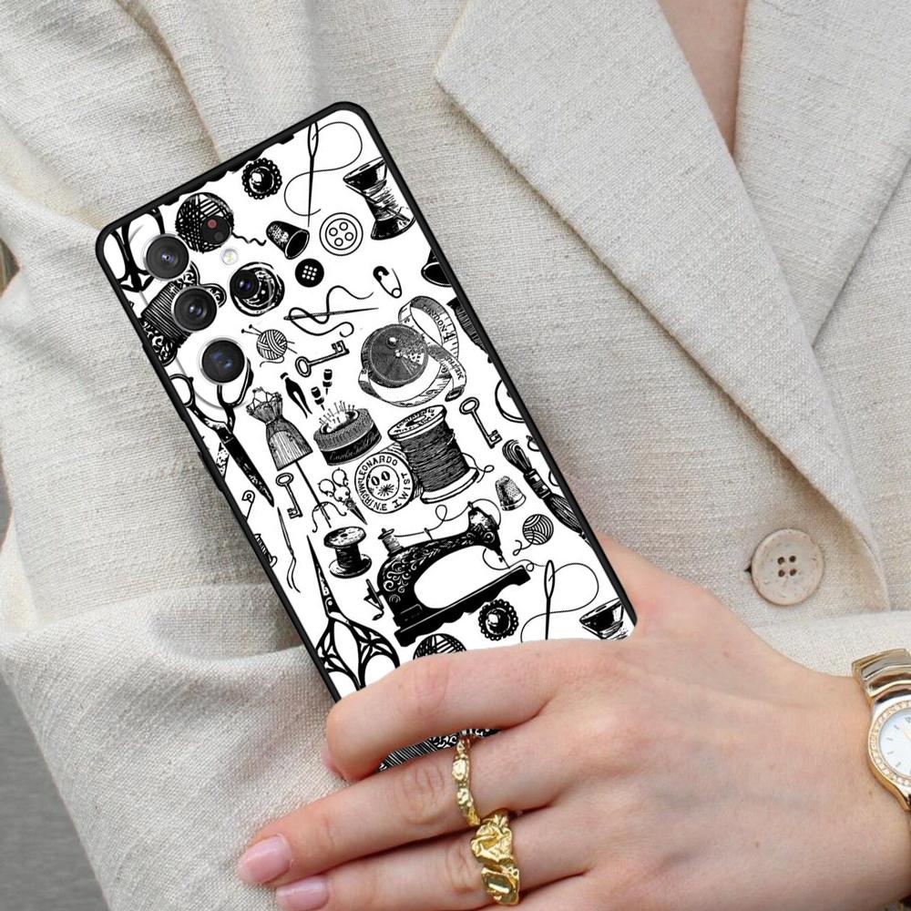 Sewing Scissors Cell Phone Case for Samsung Galaxy S26 Ultra S25 S24 S23 S22 S21 S20 Note10 Cover