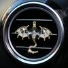 4Pcs Bling Dragon Air Vent Clips Car Air Freshener Car Accessories Enamel Fire Dragon Wyvern Vent Clips Refillable Auto Essential Oil Outlet Gothic