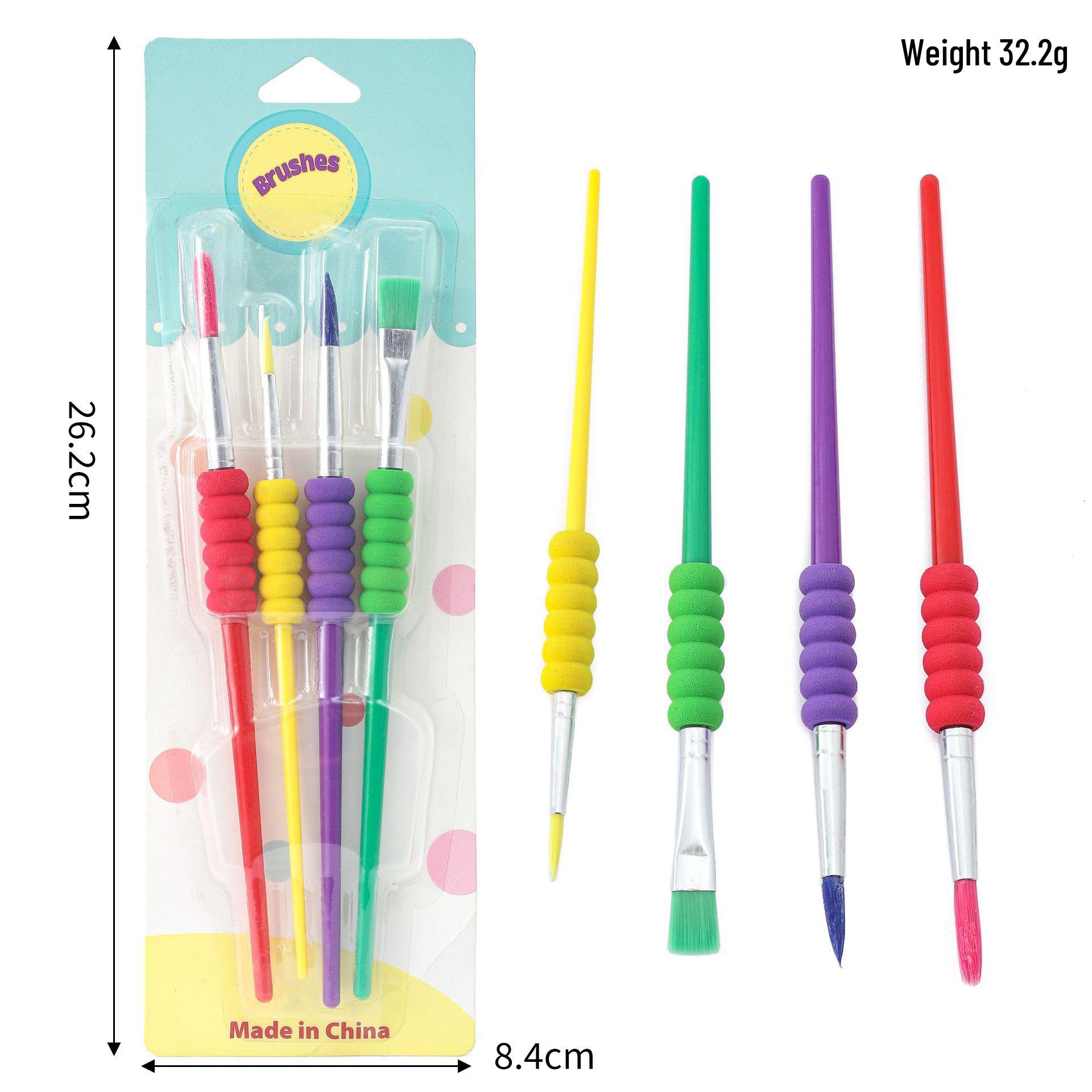 4-Piece Set: Children s Beginner Watercolor & Oil Painting Brushes 4-Piece Set