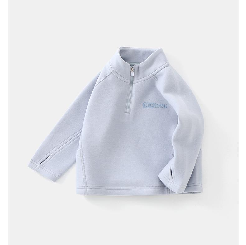 DUUDUU Fleece-Lined Toddler High-Neck Sweatshirt - Thick One-Piece Winter Base Layer