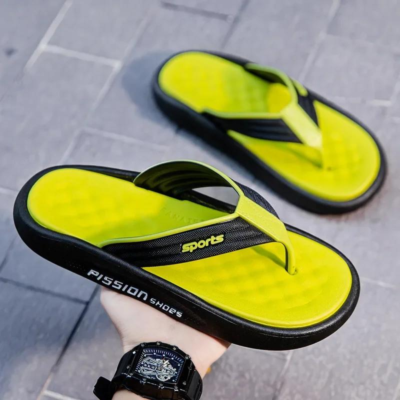 

Мужские тапочки, носимые на открытом воздухе, летние модные шлепанцы, нескользящие домашние и домашние сандалии для ванной комнаты, мужские и женские туфли для пар 44 45 чёрный