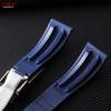 Für Rolex Silikon Uhrenzubehör für GMT Submariner Grün Schwarz Uhrenarmband Flache Schnittstelle Armband 20mm Faltschließe