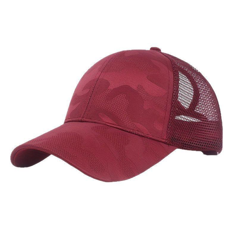 Summer Mesh Baseball Caps for Women Men Adjustable High Ponytail Hats Messy Cap Quick-Drying Hollow Snapback Sports Baseball Hat