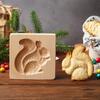Weihnachts-Holz-Keksformen Geschnitzter Holz-Keks-Ausstecher 3D Backformen für die Küche DIY Dekorationswerkzeug