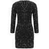 Girls Glitter Sequin Party Dress Long Sleeve Velvet Ruched Front Bodycon Gown for Birthday Prom