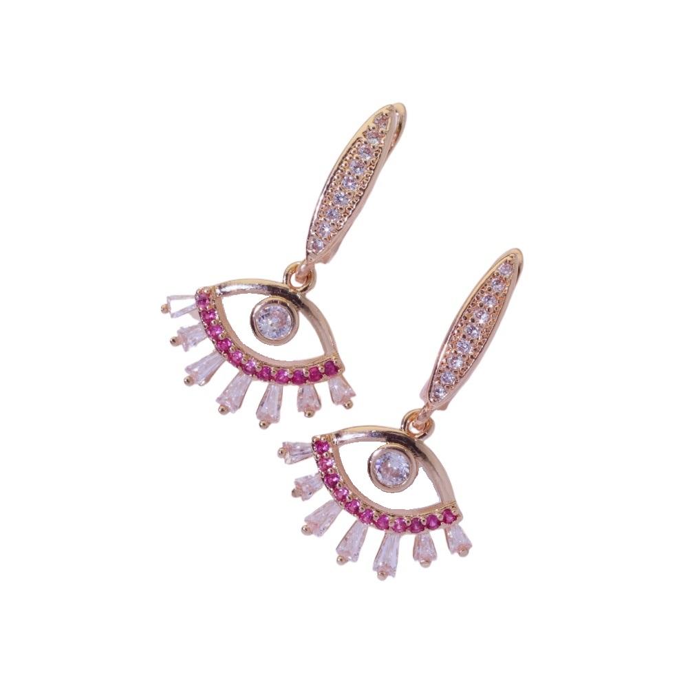 1 Pair Fashion Eyes Dangle Earrings for Women Zirconia Earring Jewelry Wedding Party Accessories