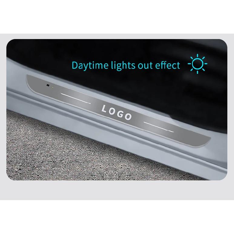 [Customized] Car Door Illuminated Sill Light Logo Projector Lamp USB Power Moving LED Welcome Pedal Car Scuff Plate Pedal Light