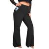 Women's Casual Slim-Fit High-Waisted Pants Solid-Color Yoga Pants With Pockets