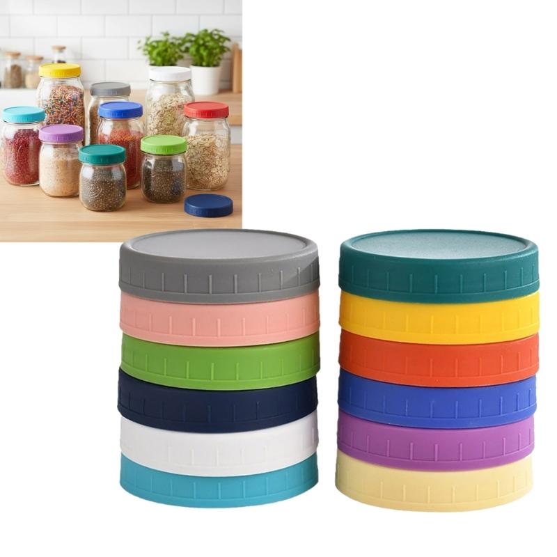 12er-Pack Praktische Kunststoff-Einmachglasdeckel 7CM Dicht Verschließbar Küchenorganizer Zubehör Einmachglasdeckel