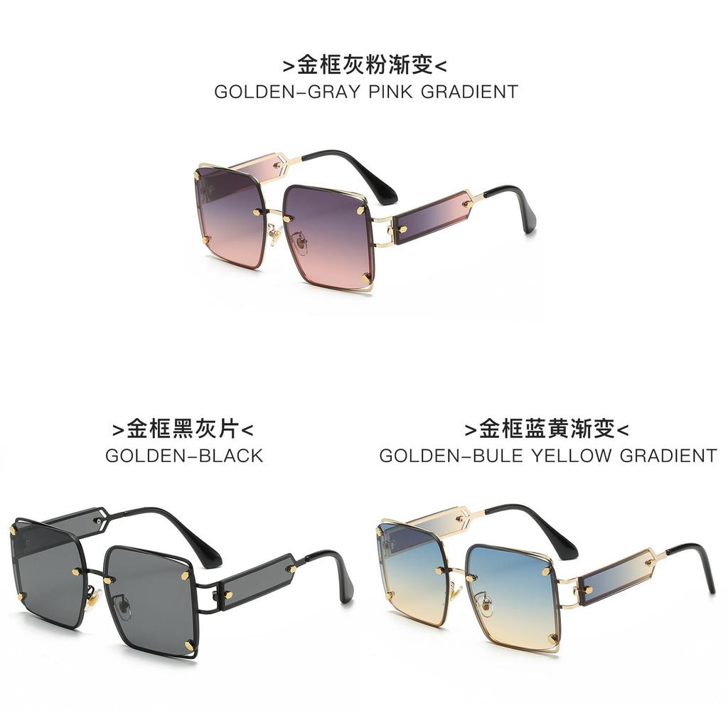 Punk Rock Metal Frame Sunglasses With Uv400 Protection For Fashion And Outdoor Activities