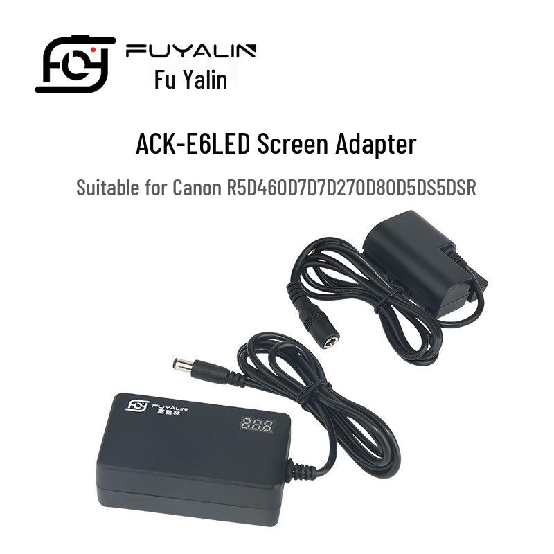 LPE6 Dummy Battery Power Adapter for Canon EOS R, R5, R6, 5D4, 5D3, 5D2, 70D