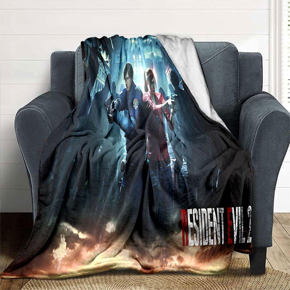 1pc resident evil 2 Blanket Soft Warm Throw for Home, Office, Travel All Season Cozy Bedding Gift, Office Cozy Accessory