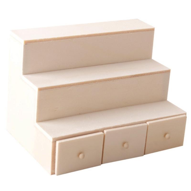 

Miniature Step Display Rack 1/12 Wood Tiered Scale and Realistic for Model Enthusiasts Doll House Decorative Accessories