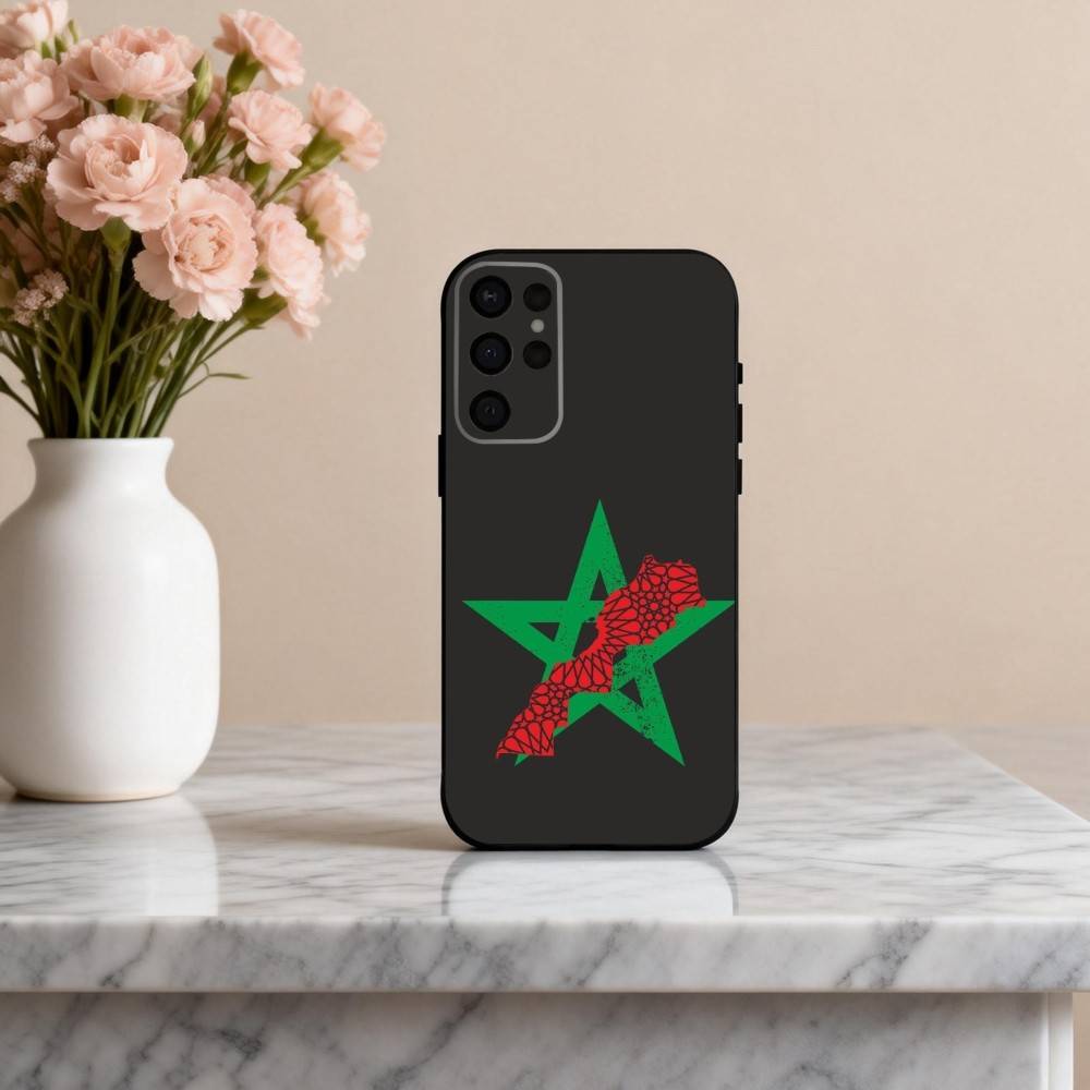 

M-Maroc-C M-Morocco F-Flag Phone Case For Samsung S25,24,23,22,30,21,10,9,Ultra,Plus,Lite,FE,4,5 G Soft Black Case Samsung S24ULTRA