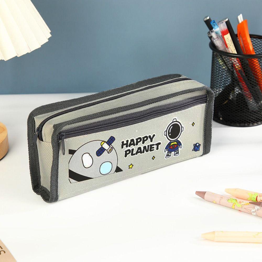 

Настольное хранение Сумка для канцелярских товаров для мальчиков Большой вместимости Мультяшный пенал Студент C