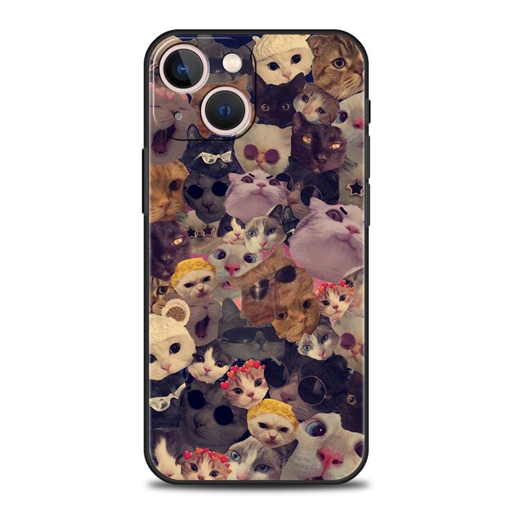 Cute Cat Photo Collage Print Phone Case for iPhone 17 16 15 14 13 12 11 16E Series Pro Max Plus Double Layer Protection