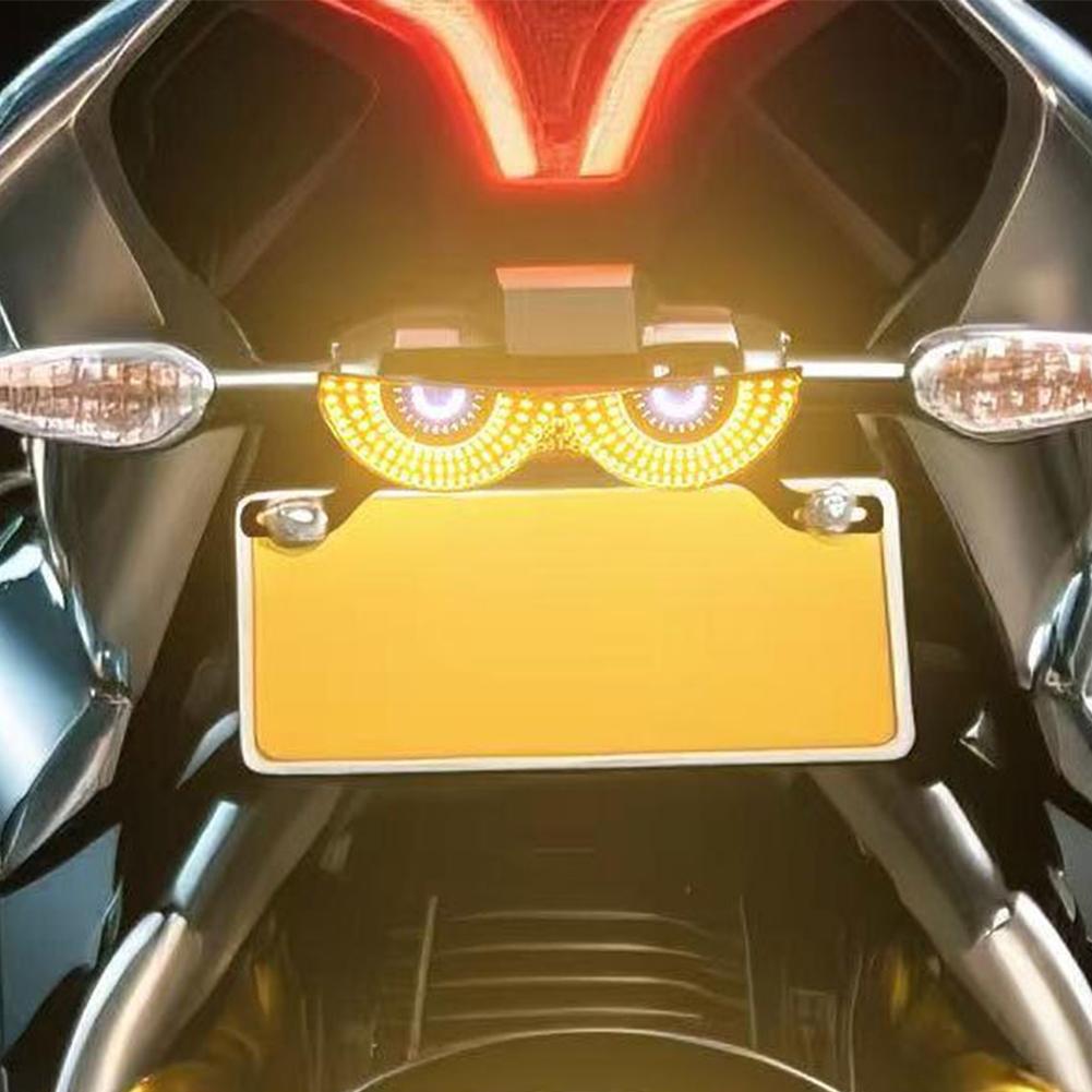 Motorcycle LED Flash Brake Light Dual Color Flashing Tail Decoration Signal Plate Light 12V Light License Turn Motorcycle L S1Z4
