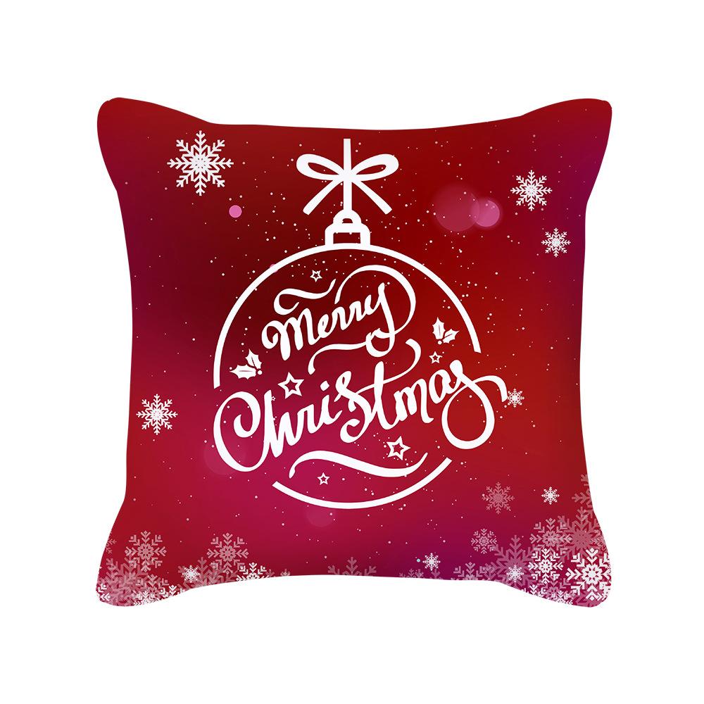 Christmas New Peach Skin Pillow Case Pillow Sofa Pillow Case Red Series Pillow