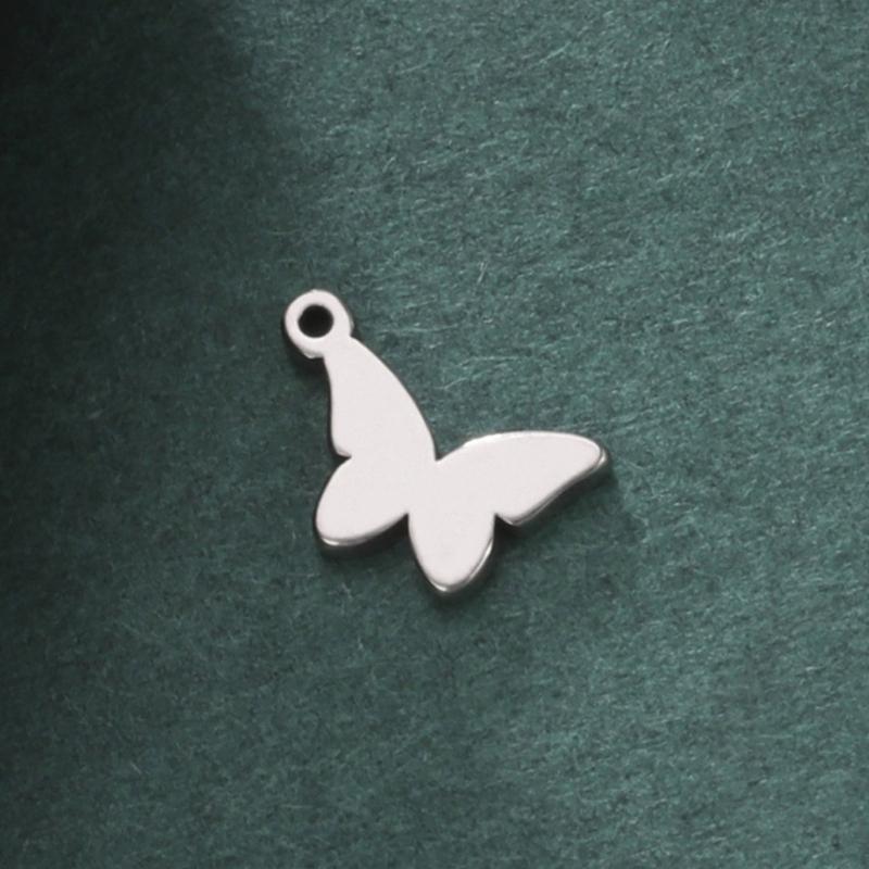Stylish Reversible Butterfly Pendant Charm Necklace Featuring Crystal Accent for Fashion Trendsetters Daily Use