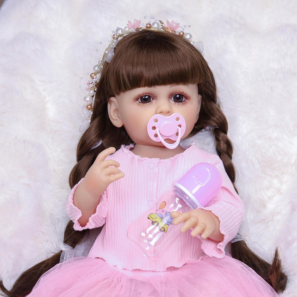 KEIUMI 55cm Reborn Baby Dolls Looks Like Princess Full Vinyl Can Bathe Babies Doll Newborn Girl Playmates Christmas Birthday Gifts