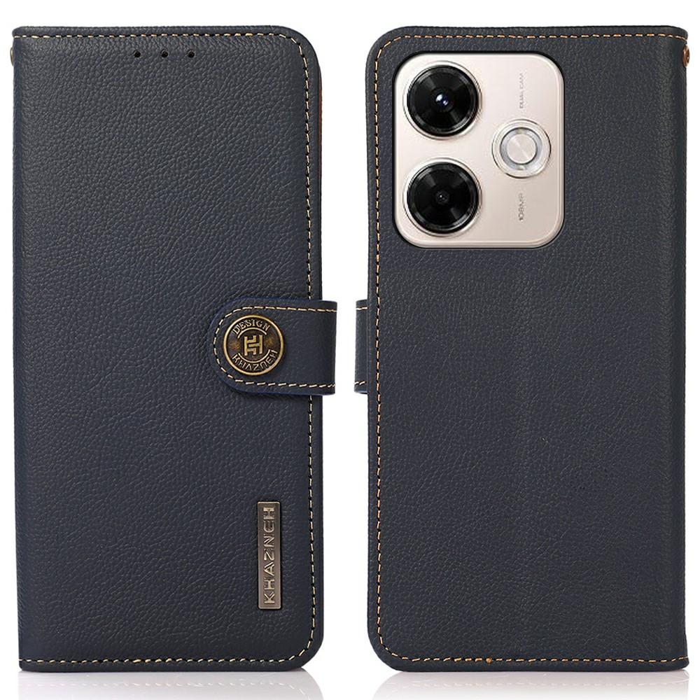 KHAZNEH for Xiaomi Redmi 13x 4G Case Genuine Cow Leather Wallet Phone Cover