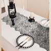 Halloween Black Lace Polyester Tablecloth for Party Decorations Fabric Easy To Cleaning Foldable Designs