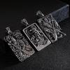 Ethnic Stainless Steel Guan Gong Pendant - Titan Steel Necklace with Retro Dragon Design