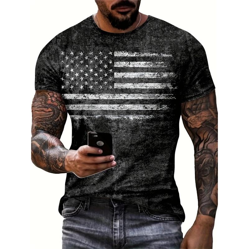 Einfache Mode Gestreifte Grafik-T-Shirts Für Männer Sommer Lässig Kurzarm 3D Gedruckte T-Shirts Locker Atmungsaktiv Tägliche Wear Tees