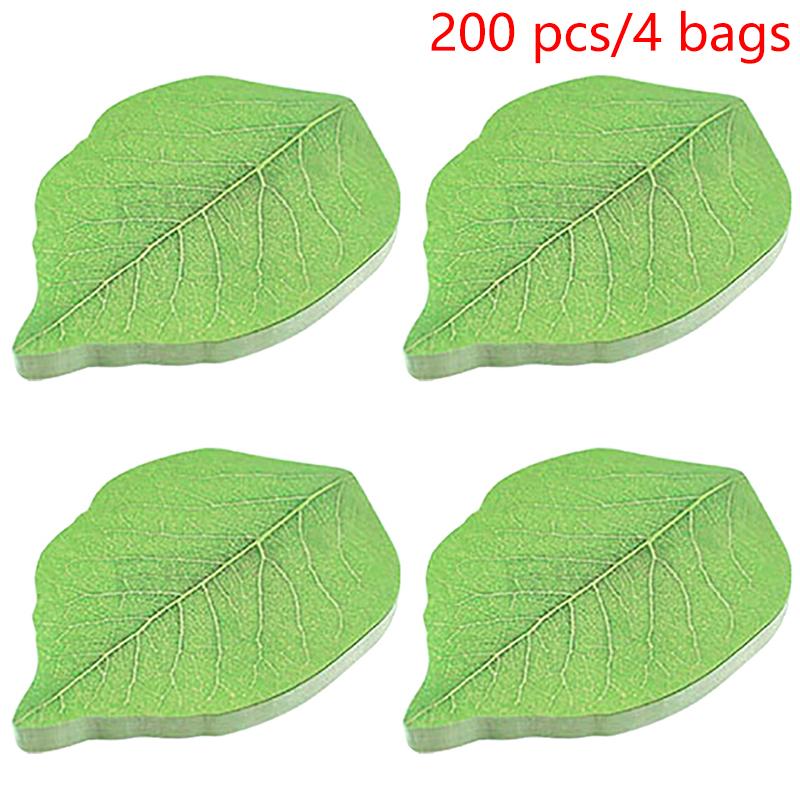 1/2/4 Stück Kreativer grüner Blattförmiger Haftnotizzblock Foto Wand Kühlschrank Dekoration Aufkleber, Neuheit Notizzblock