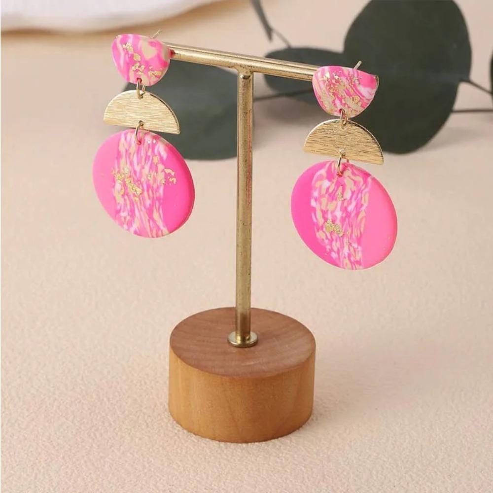 Geometric Beach Earrings Y2K Exaggerate Earrings Women Elegant Acrylic Stud Earrings  Gifts