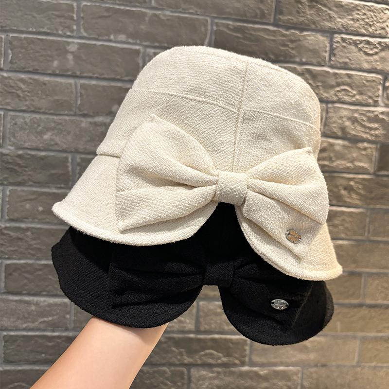 New rear split bow fisherman hat children show small face versatile face plain face cover basin hat