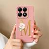 Liquid Soft Silicone Bumper For Xiaomi 14T Pro 5G 14 T Cover Pretty 26 Flower Letters Cases Anti Drop Housing Phone Shell Fundas
