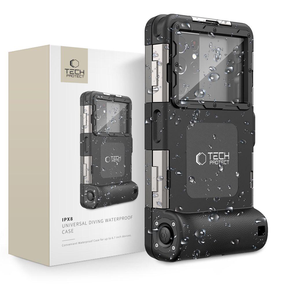 Etui wodoodporne wodoszczelne do nurkowania na smartfony 4.7-6.7'' IPX8 do 15 m - czarny