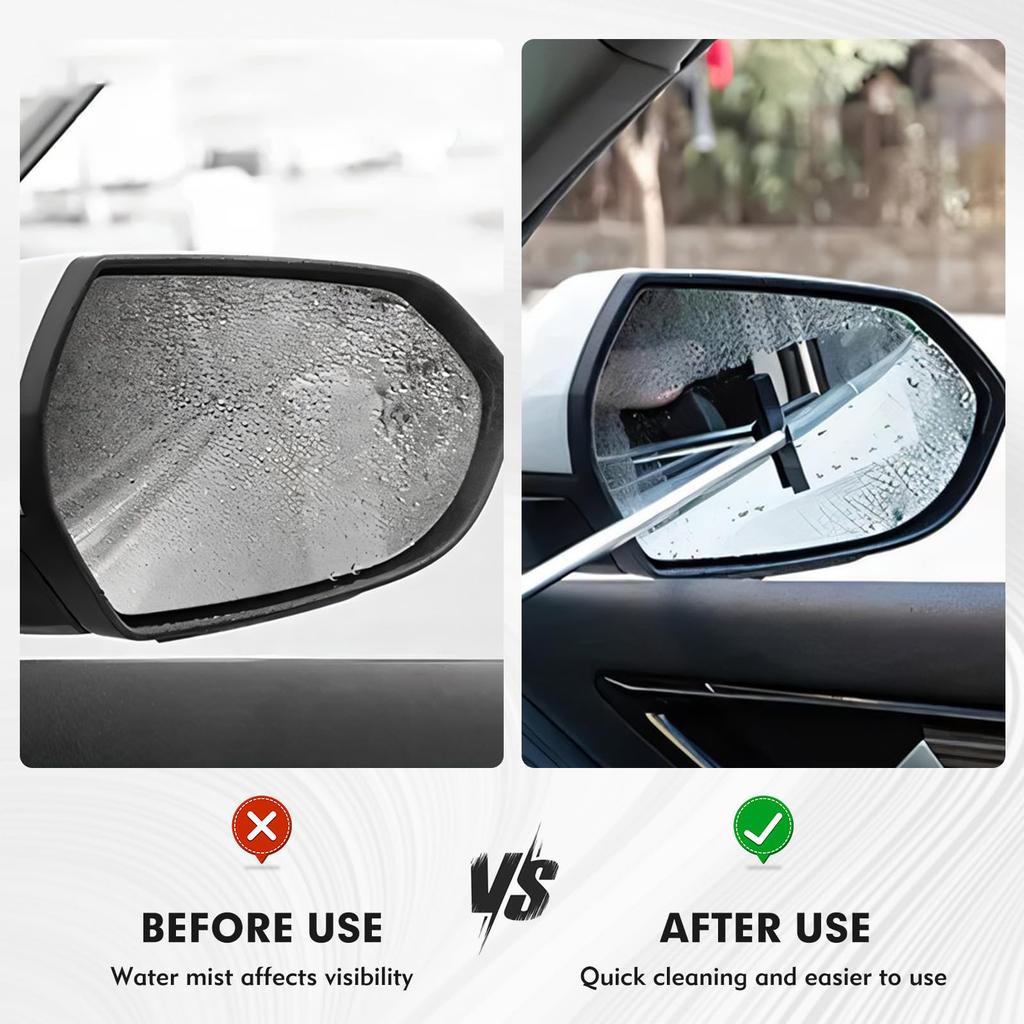 Pack of 2 Car Window Squeegee with Retractable Design Suitable for Easy Cleaning of Mirrors Windshields and Shower Doors