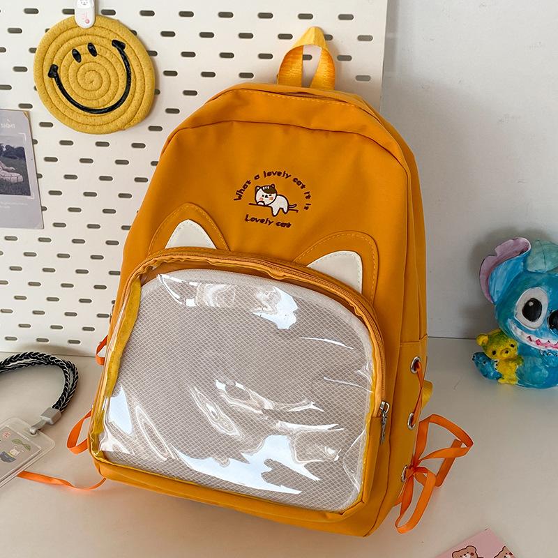Schoolbag new cute cat soft girl high school middle school student backpack women's Japanese two-dimensional pain bag summer outing backpack