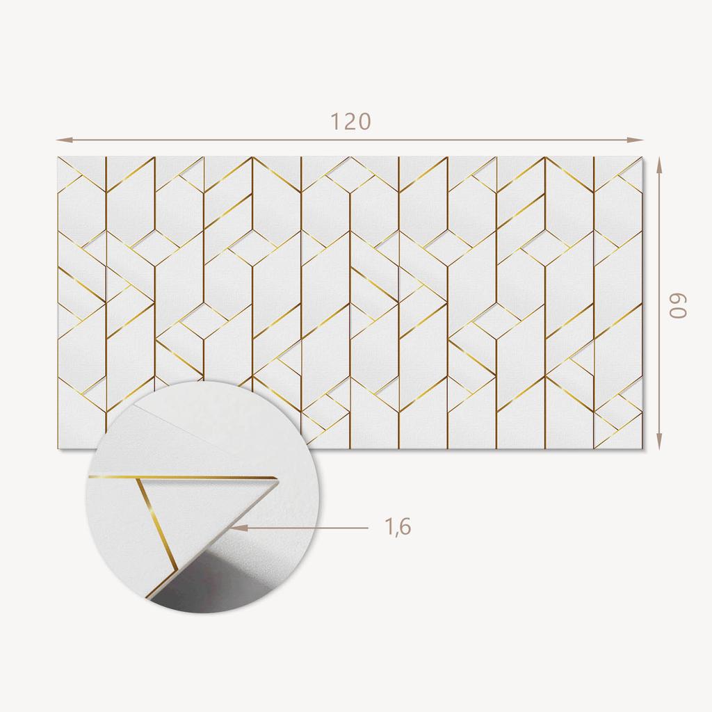 Self-Adhesive Vinyl Decorative Panel With Print 120X60 Cm Geometric Line Pattern