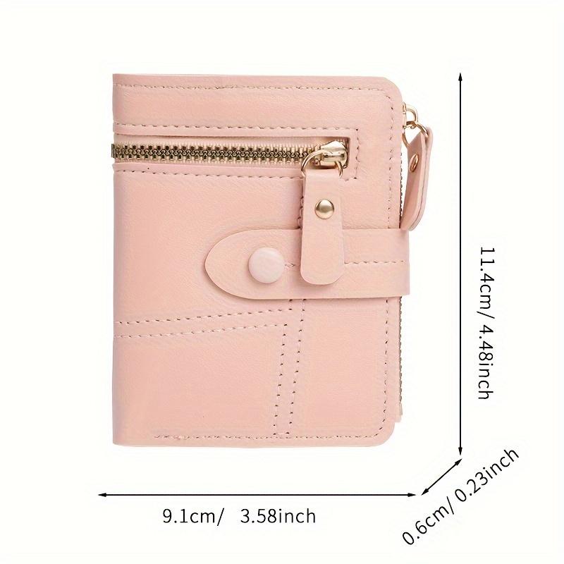 New Women'S Short Bifold Coin Purse Small Bag Bank Card Credit Card Organizer Multi-Slot Card Holder Zipper Wallet