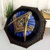 Masonic Square and Compasses Symbol Umbrella, Portable 3-Fold Umbrella for Men & Women