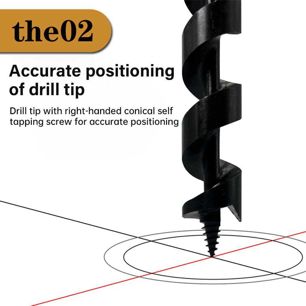 Woodworking Manual Support Drill Hardware Tools Twist Auger Sharp and Durable Outdoor Extension Drill Black High Carbon Steel