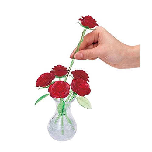 47 piece crystal puzzle 6 rose red