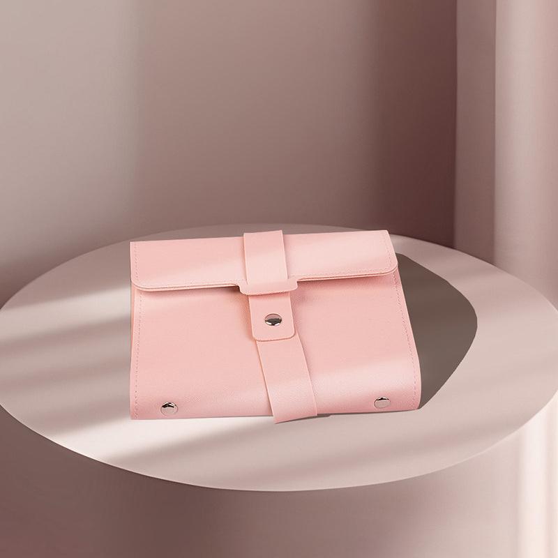 Portable Jewelry Pouch Creative  Earrings Multi-Layered Pu Leather Jewelry Bag