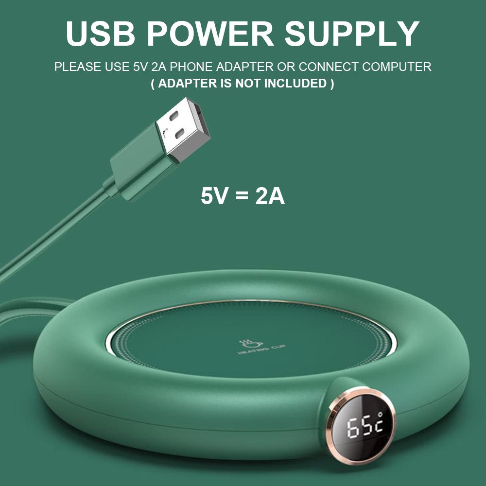 USB-Kaffeetassenwärmer für Tee, Milch, Wasser, Getränke, 3-Gang-LED-Anzeige, Heizkissen, elektrischer Getränkewärmer für den Einsatz im Home-Office-Schreibtisch