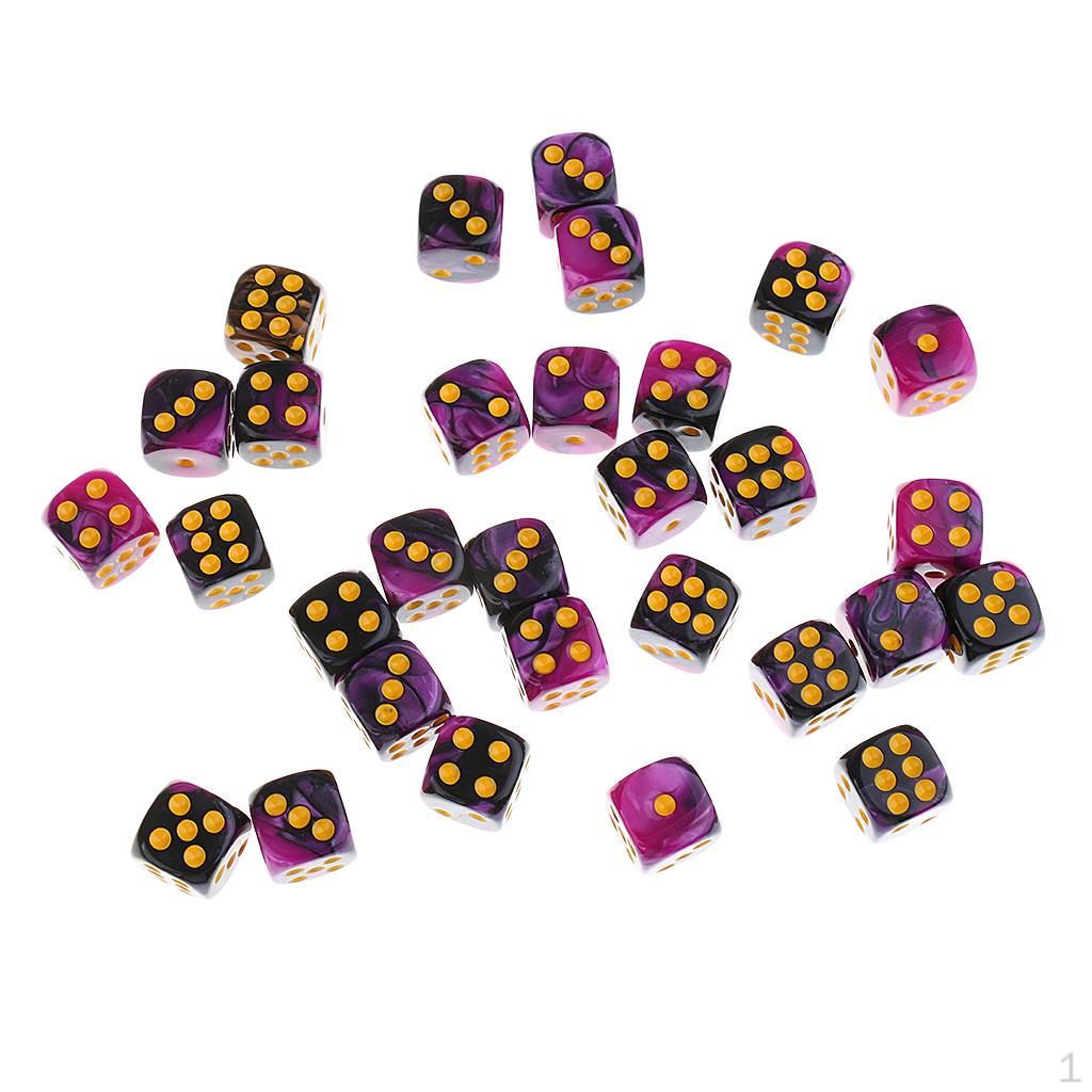 30 Pieces Acrylic 6-sided D6 for Party Game
